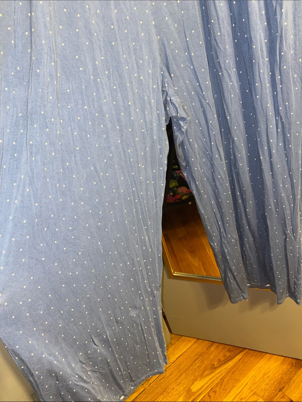 Market & Spruce Blue Polka Dot Wrap-Style Jumpsuit 2XL - Picture 6 of 6